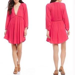 Free People Go Lightly Hot Pink Mini Dress